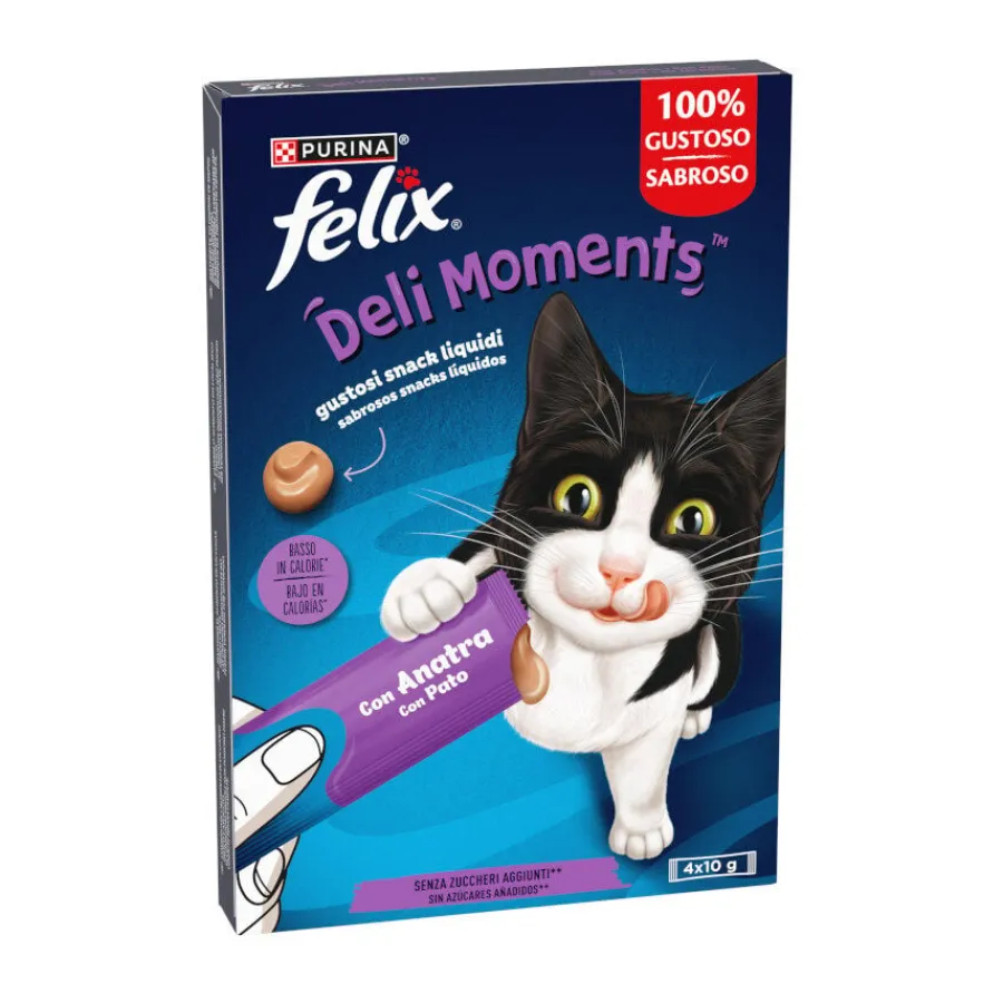 Felix Purina Deli Moments con Pato Snack líquido para gatos Hot