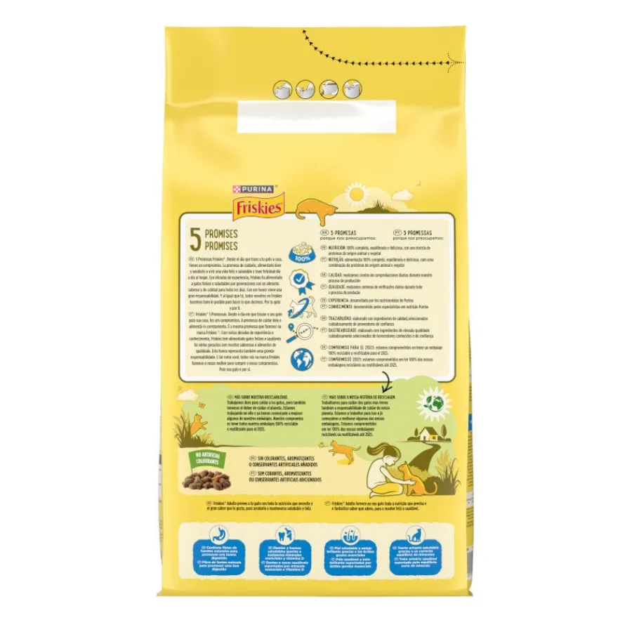 Friskies Purina Adult Pienso para gatos con salmón y verduras Hot