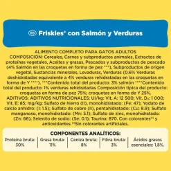 Friskies Purina Adult Pienso para gatos con salmón y verduras Hot
