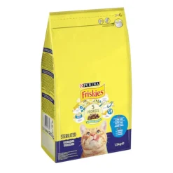Friskies Purina Sterilized Pienso para gatos con salmón, atún y verduras
