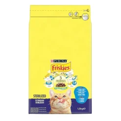 Friskies Purina Sterilized Pienso para gatos con salmón, atún y verduras