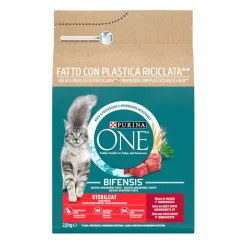 Purina One Adult Bifensis Esterilizado Buey pienso para gatos New