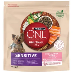 Purina One Adult Mini Bifensis Sensitive Salmón y Arroz pienso para perros New