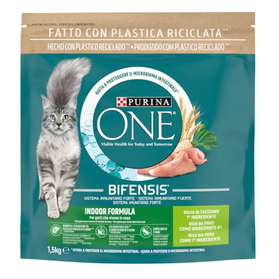 Purina One Indoor Pavo y Cereales pienso para gatos Sale