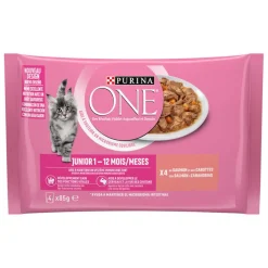 Purina One Junior Salmón sobre en salsa para gatos Hot