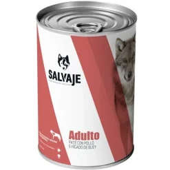 Salvaje Adulto Pollo e Hígado de Buey en Paté lata para perros Best