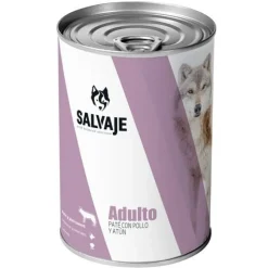 Salvaje Adulto Pollo y Atún en paté lata para perros Hot