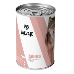 Salvaje Adulto Pollo y Cerdo en paté lata para perros New