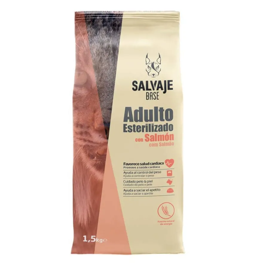 Salvaje Base Adulto Esterilizado Salmón pienso para gatos Online
