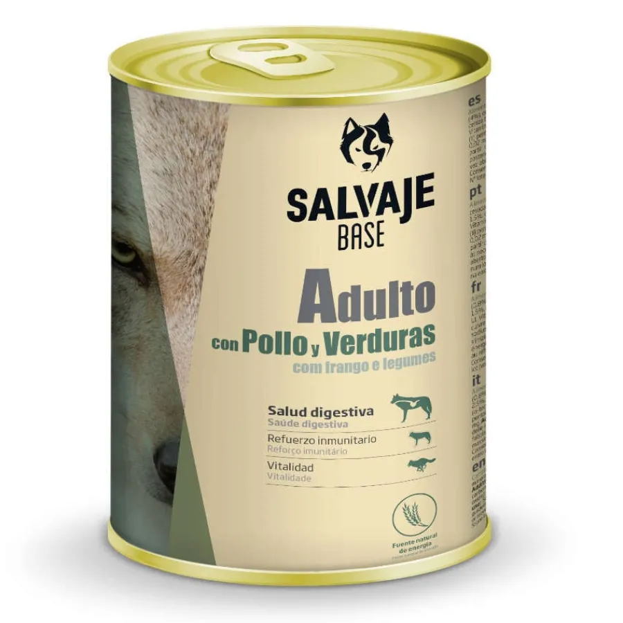 Salvaje Base Adulto Pollo y Verduras lata para perros Outlet