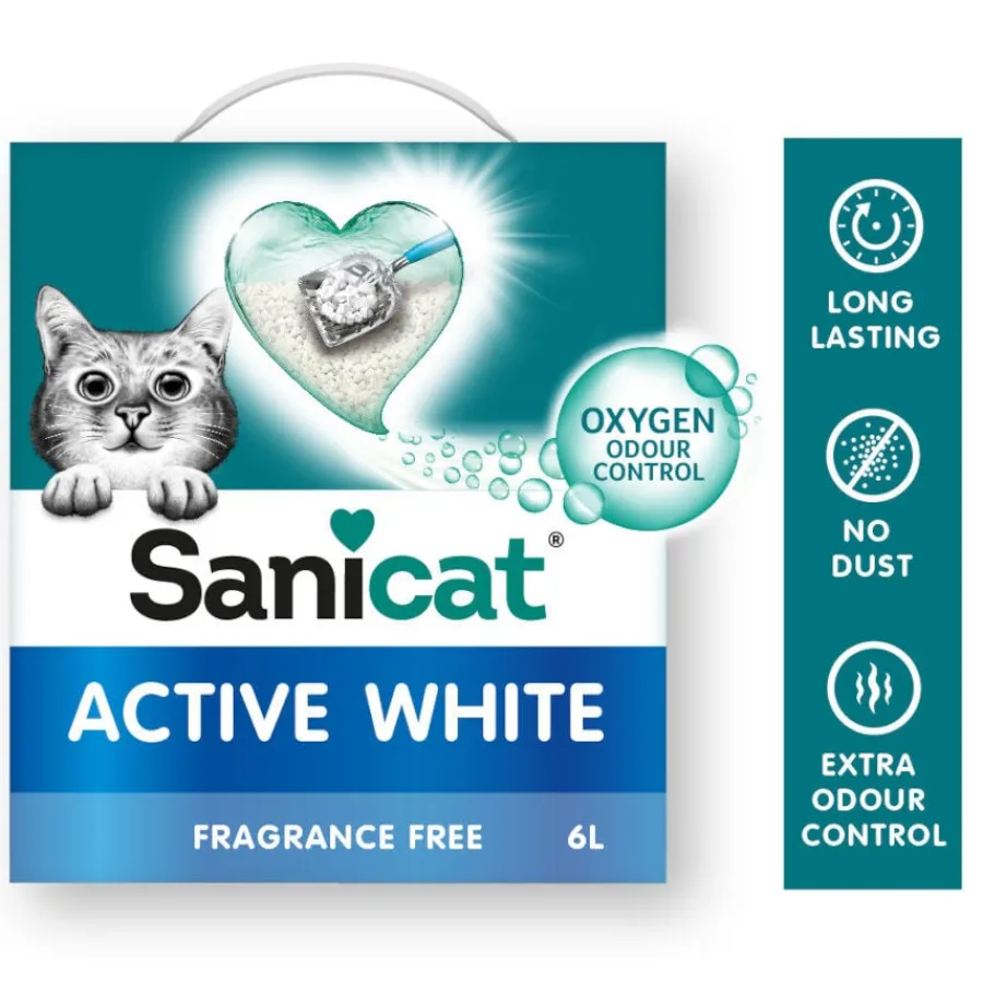 Sanicat Clumping White Arena Blanca Aglomerante sin perfume para gatos Hot