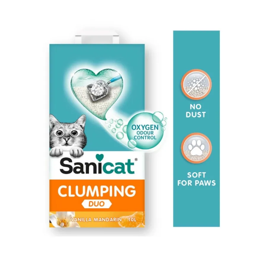 Sanicat Clumping White Duo Arena Aglomerante para gatos New