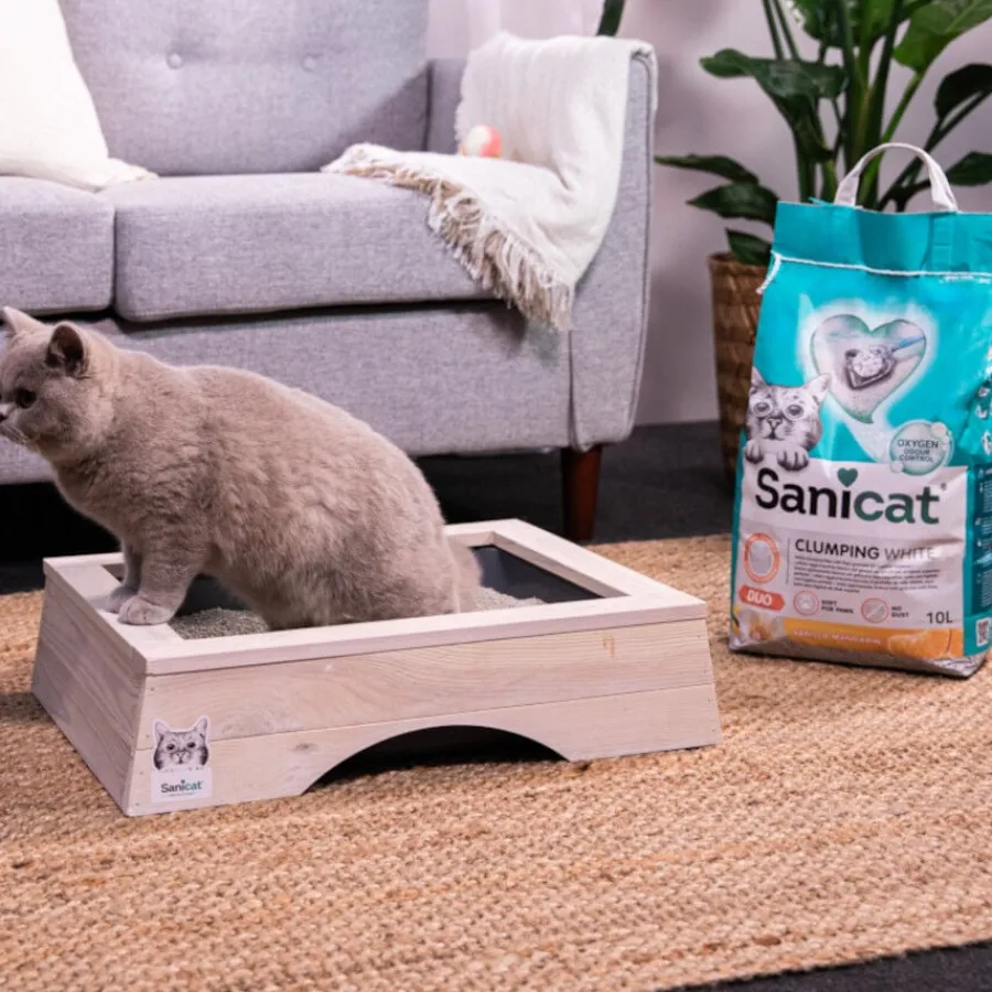Sanicat Clumping White Duo Arena Aglomerante para gatos New