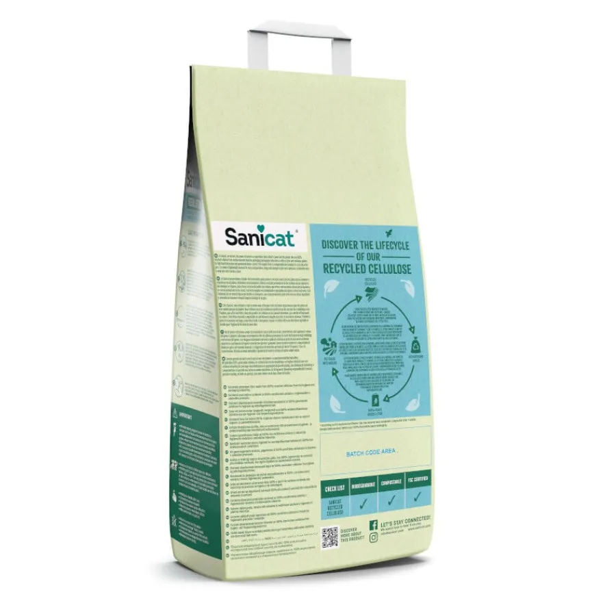 Sanicat Recycled Cellulose Lecho Natural para gatos Hot
