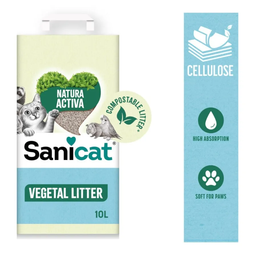 Sanicat Recycled Cellulose Lecho Natural para gatos Hot
