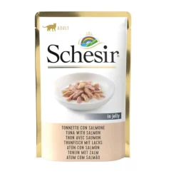 Schesir Adult atún con salmón sobre para gatos.