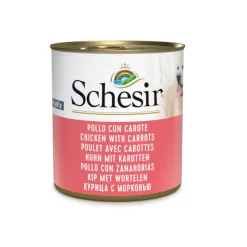 Schesir Adult pollo con zanahorias lata para perros Discount
