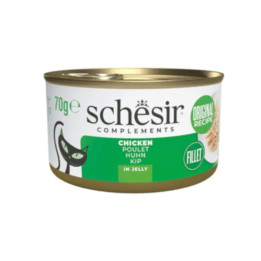 Schesir Filetes de Pollo con Jamón en Gelatina lata para gatos Best