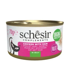 Schesir Filetes de Pollo con Jamón en Gelatina lata para gatos Discount