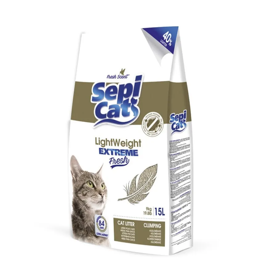 Sepicat LightWeight Extreme Fresh arena aglomerante ligera para gatos Outlet