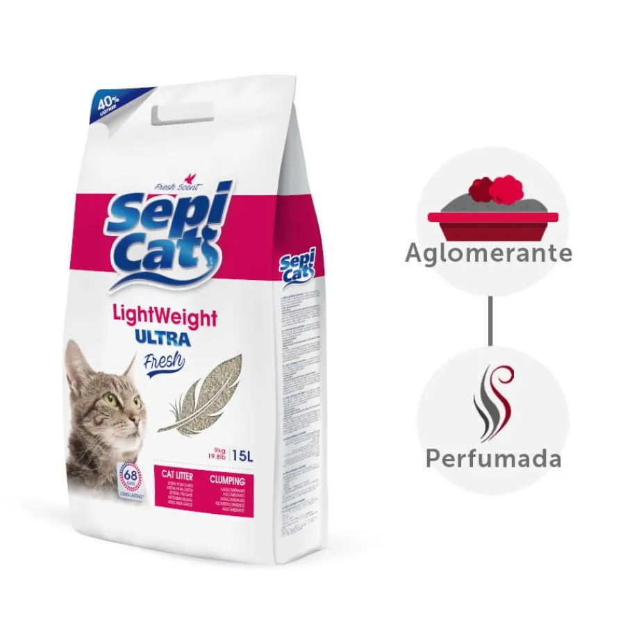 Sepicat LightWeight Ultra Fresh arena aglomerante ligera para gatos Hot