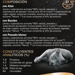 Sheba Délices du Jour en Salsa de atún, Bacalao y Pescado Blanco alimento húmedo para gatos