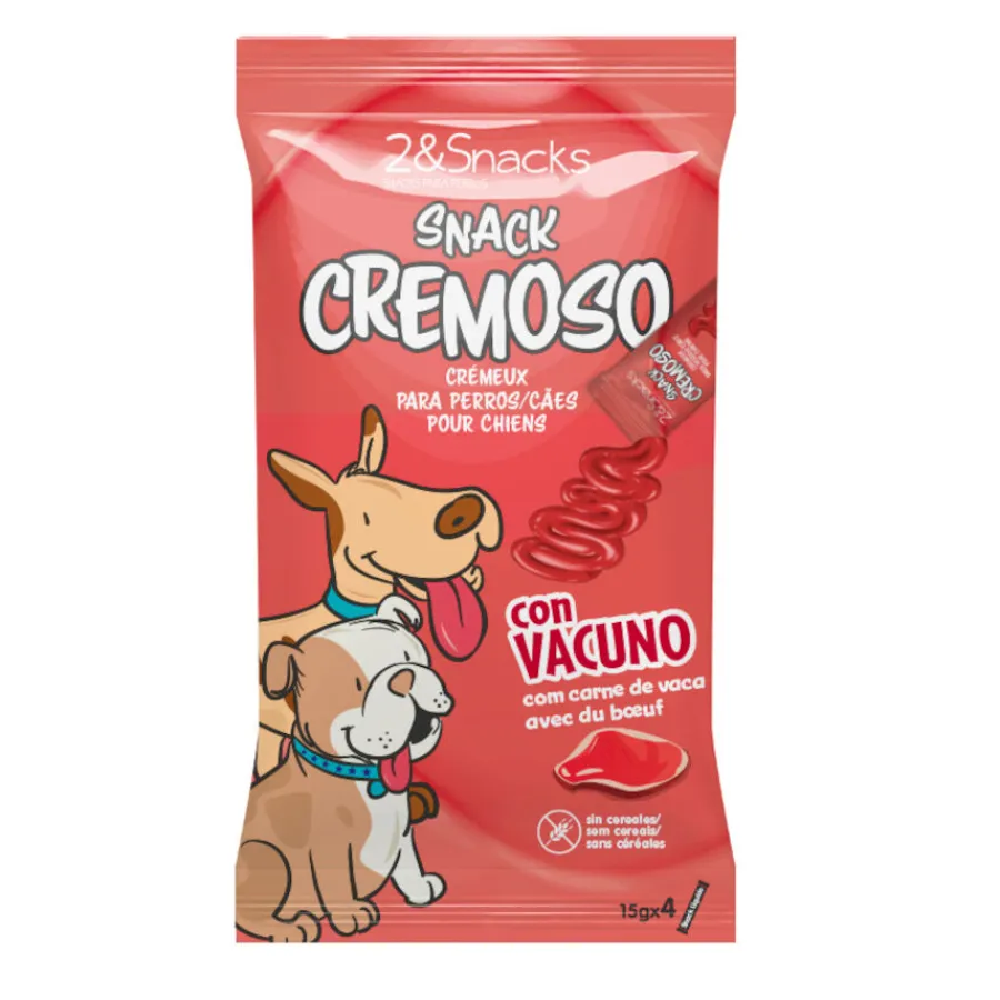 2&Snacks Sobres Snacks Cremosos con Vacuno para perros Hot