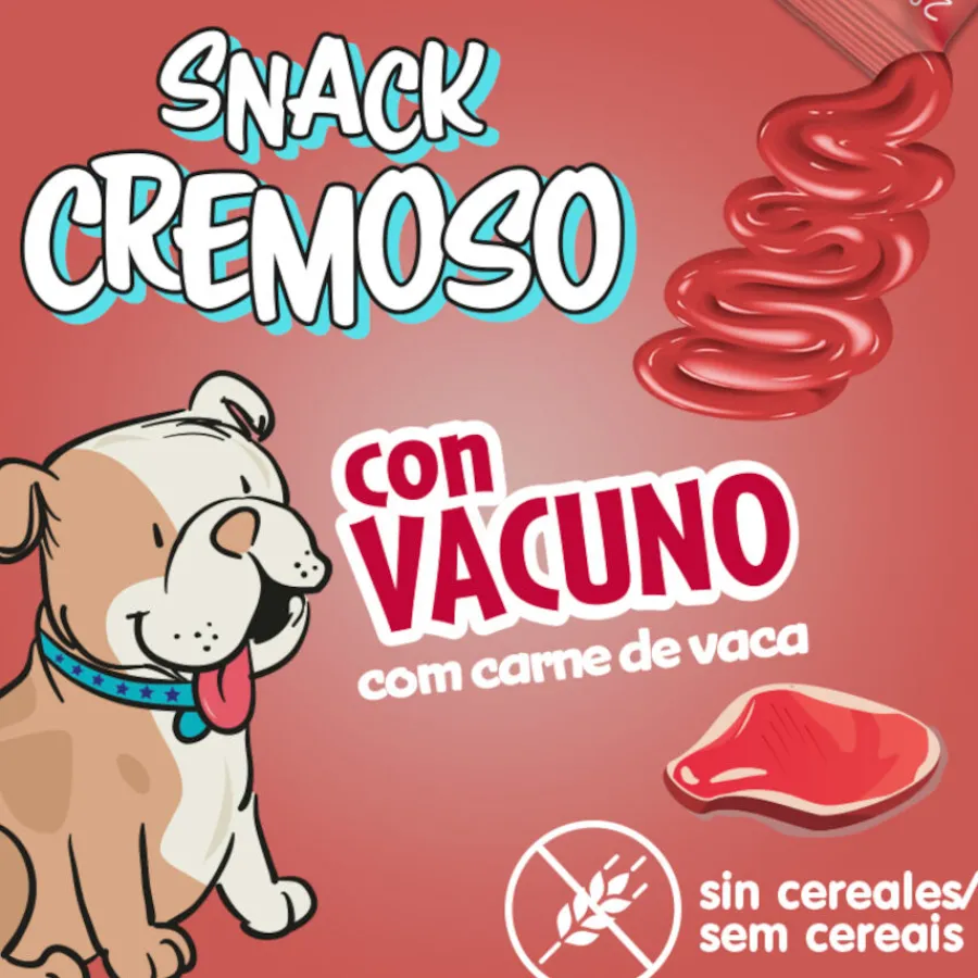 2&Snacks Sobres Snacks Cremosos con Vacuno para perros Hot