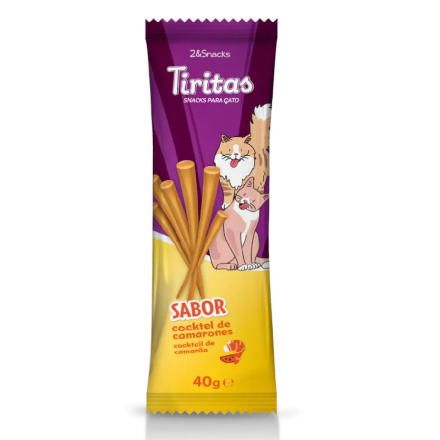 2&Snacks Tiritas de Cóctel de Camarones para gatos New