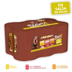 Start ! Adult Pollo, Ternera y Cordero en Salsa lata para perros – Multipack Outlet