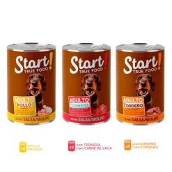 Start ! Adult Pollo, Ternera y Cordero en Salsa lata para perros – Multipack Outlet