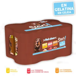 Start ! Adult Pollo, Ternera y Cordero en Gelatina lata para perros Outlet