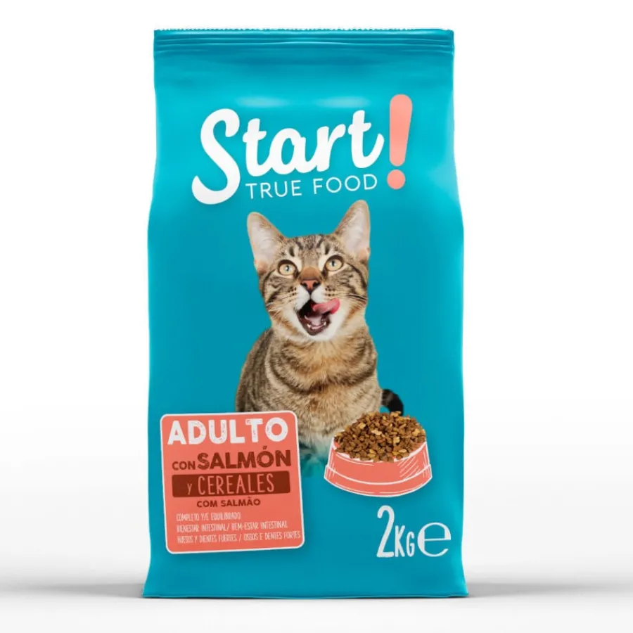 Start Adulto Salmón y Cereales pienso para gatos Sale
