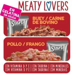 Start Cat Carne con Pollo y Pescado en Gelatina sobre para gatos Sale