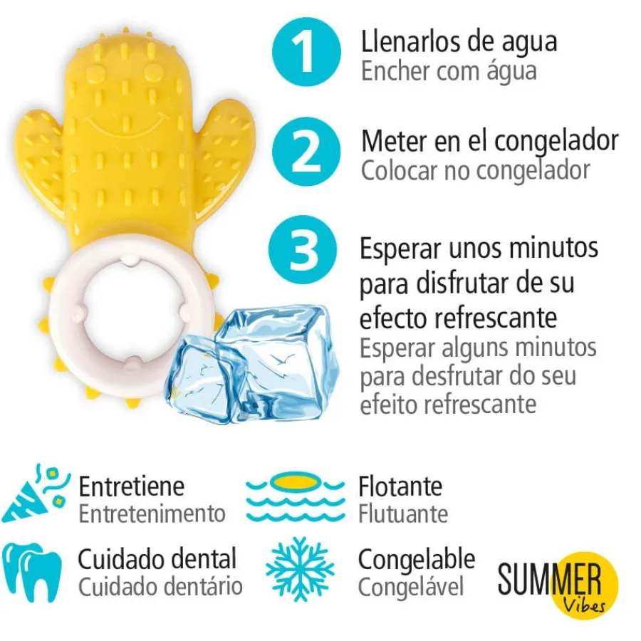 Summer Vibes Mordedor frío cactus amarillo para cachorros