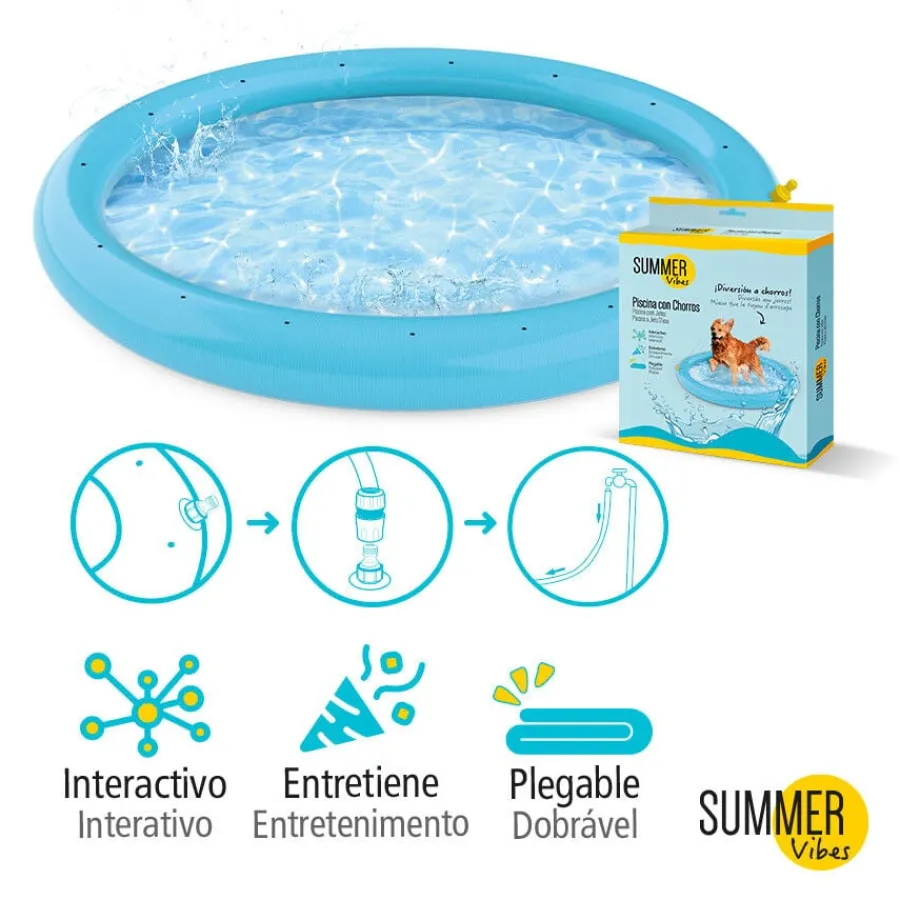 Summer Vibes Piscina con chorros para perros New