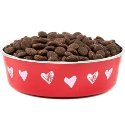 TK-Pet Corazón Comedero de acero inoxidable para perros y gatos