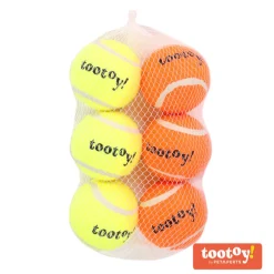 Tootoy! Chase Six Squeaker Ball pack de pelotas de tenis para perros Online