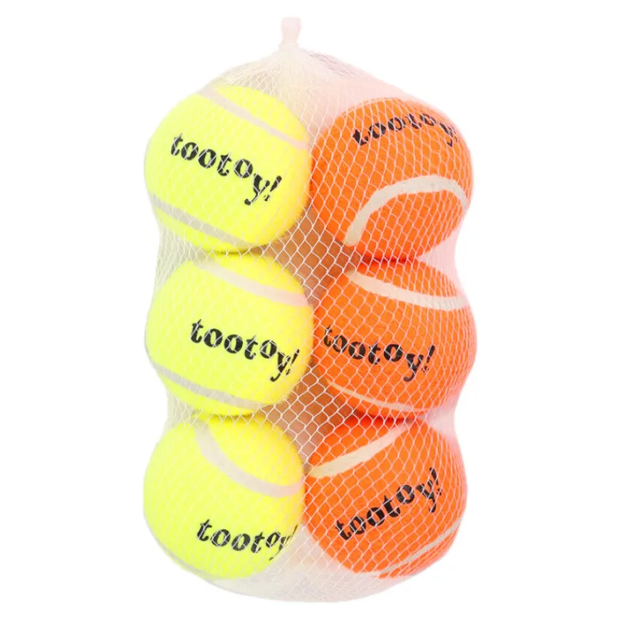 Tootoy! Chase Six Squeaker Ball pack de pelotas de tenis para perros Online