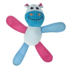 Tootoy! Chew Fetch It Hippo Azul y Rosa Peluche para perros Clearance