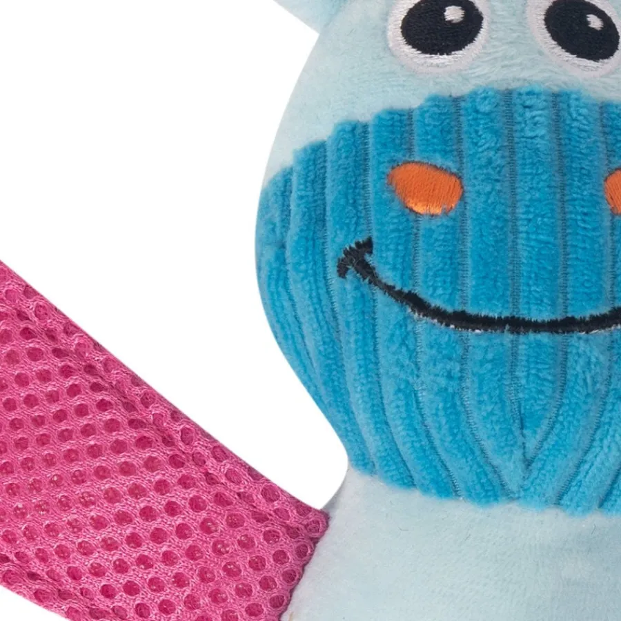 Tootoy! Chew Fetch It Hippo Azul y Rosa Peluche para perros Clearance