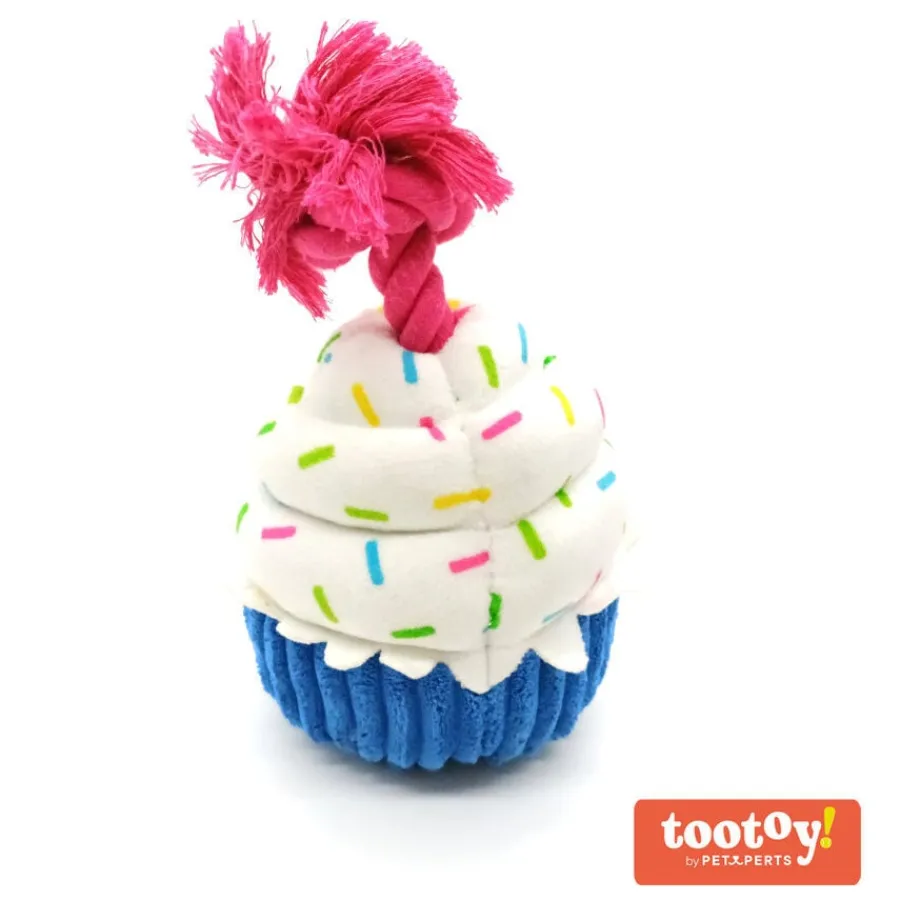 Tootoy! Comfort Birthday Cupcake Cuddler peluche con sonido para perros