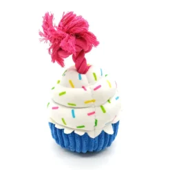 Tootoy! Comfort Birthday Cupcake Cuddler peluche con sonido para perros