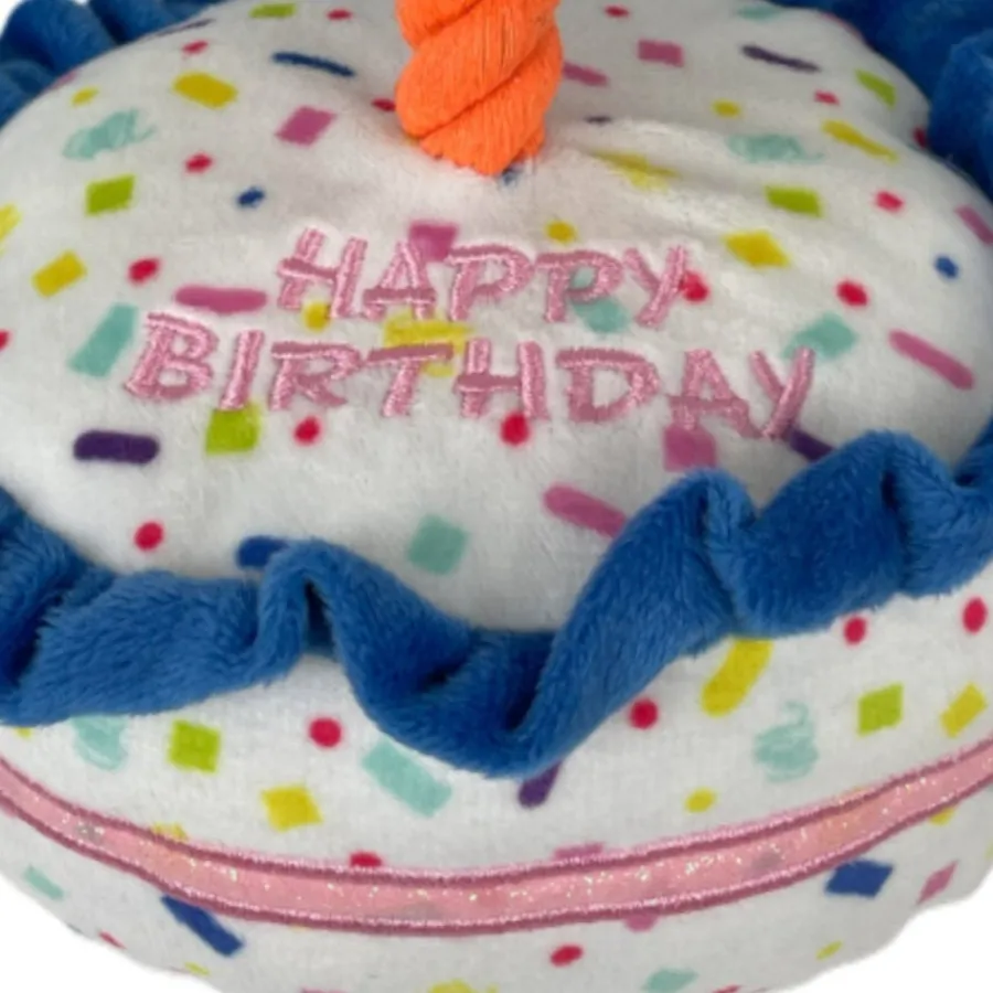 Tootoy! Comfort Brithday Cake Cuddler peluche con sonido para perros