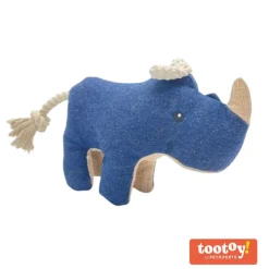 Tootoy! Comfort Denim Rhino peluche con sonido para perros Outlet