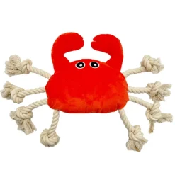 Tootoy! Comfort Fresh Crab peluche con cuerda para perros