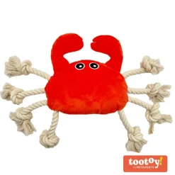 Tootoy! Comfort Fresh Crab peluche con cuerda para perros