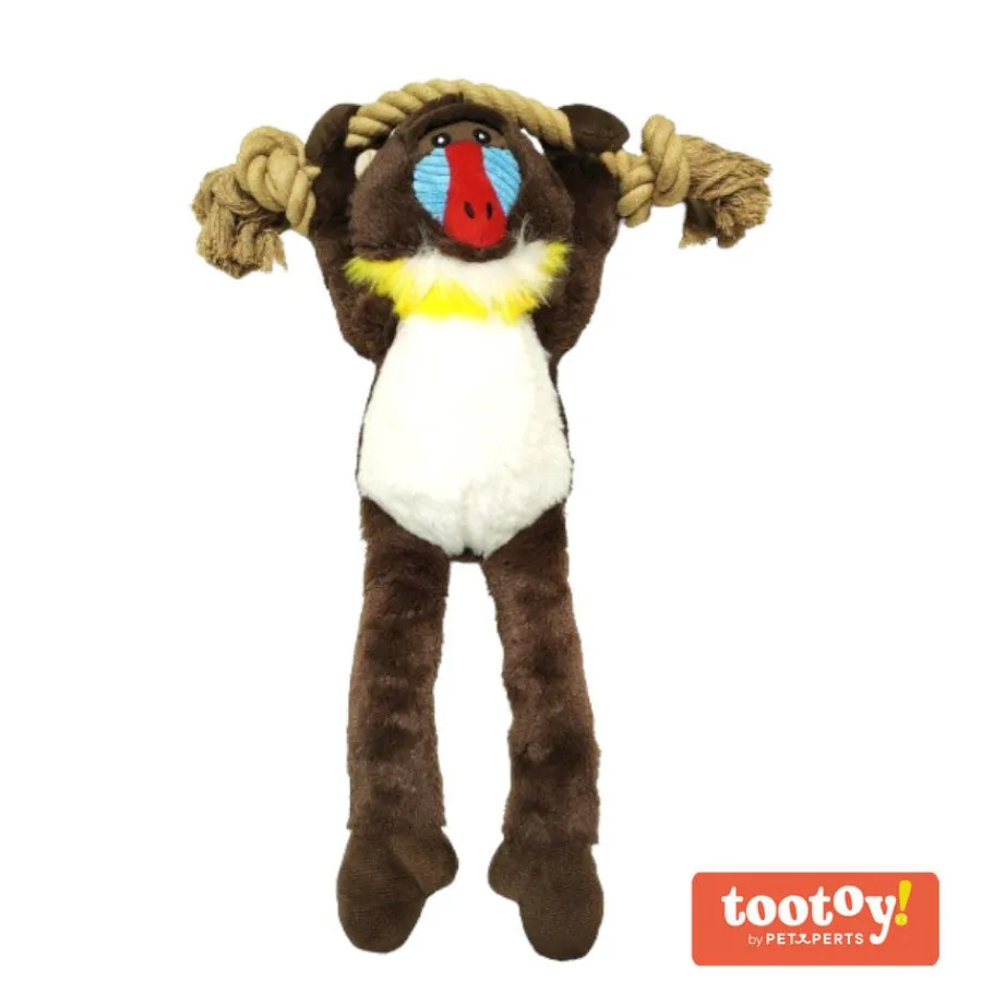 Tootoy! Comfort Hanging Monkey Cuddler peluche con sonido para perro New