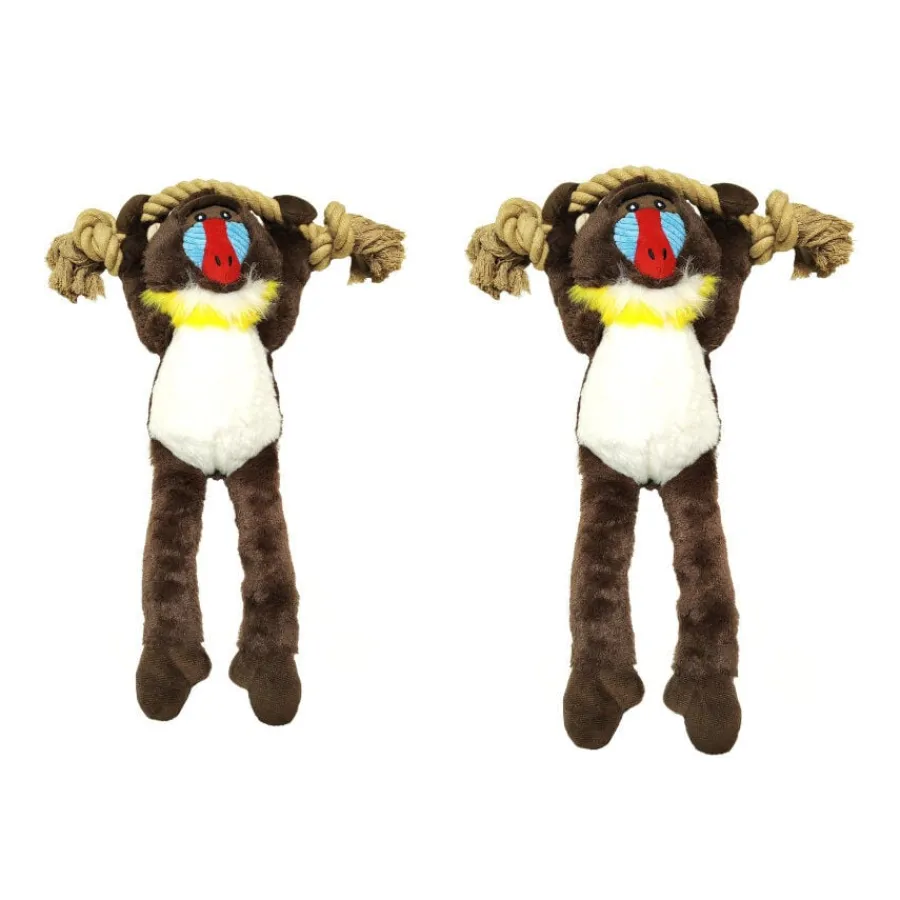 Tootoy! Comfort Hanging Monkey Cuddler peluche con sonido para perro New