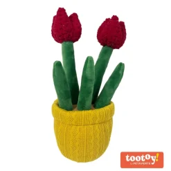 Tootoy! Comfort Red Tulip Plant Cuddler peluche con sonido para perros Best